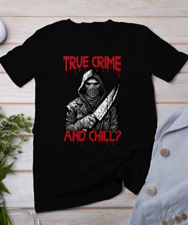 Kriminalfälle True Crime T-Shirt, Mystische Horror Geschichten für Krimi Fans Tee, Rätsel Maskierter Verbrecher Top, Ermittlungen Shirt