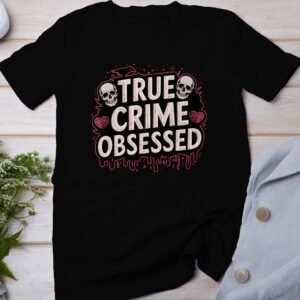 Kriminalfälle True Crime T-Shirt, Mystische Horror Geschichten für Krimi Fans Tee, Rätsel Besessenheit Verbrecher Top, Ermittlungen Shirt