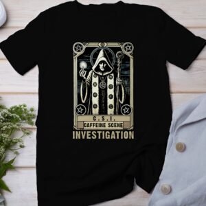 Kriminalfälle Tarot Karten T-Shirt, Mystische Tarotkarten für Krimi Fans Tee, Esoterik Kartenlegen Detektiv Top, Tarotdeck Wahrsager Shirt