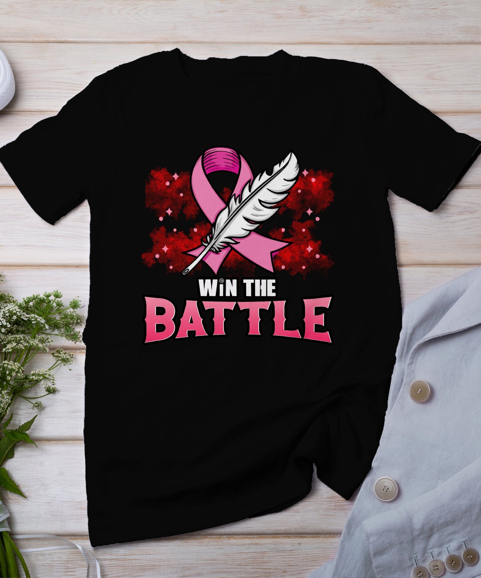 Kampf Stärke Hoffnung Brustkrebs Bewusstsein T-Shirt, Vorsorgeuntersuchung Gesundheit Tee, Hilfe Symbol der Solidarität Pinke Schleife Top