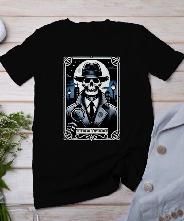 Kriminalfälle Tarot Karten T-Shirt, Mystische Tarotkarten für Krimi Fans Tee, Esoterik Kartenlegen Detektiv Top, Tarotdeck Wahrsager Shirt
