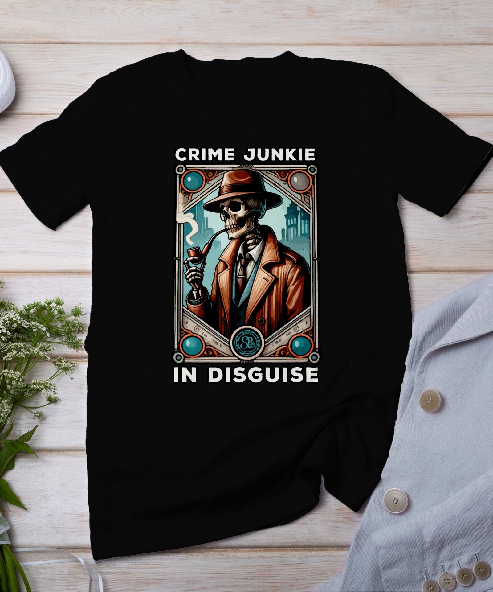 Kriminalfälle Tarot Karten T-Shirt, Mystische Tarotkarten für Krimi Fans Tee, Esoterik Kartenlegen Detektiv Top, Tarotdeck Wahrsager Shirt
