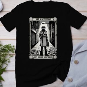 Kriminalfälle Tarot Karten T-Shirt, Mystische Tarotkarten für Krimi Fans Tee, Esoterik Kartenlegen Detektiv Top, Tarotdeck Wahrsager Shirt