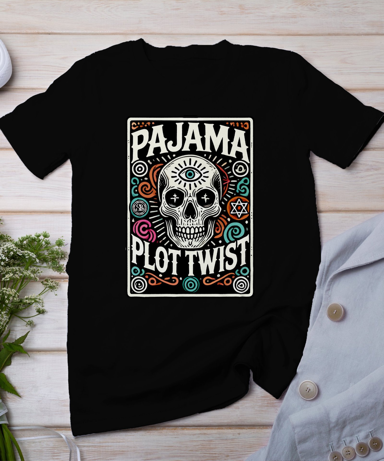 Kriminalfälle Tarot Karten T-Shirt, Mystische Tarotkarten für Krimi Fans Tee, Esoterik Kartenlegen Detektiv Top, Tarotdeck Wahrsager Shirt