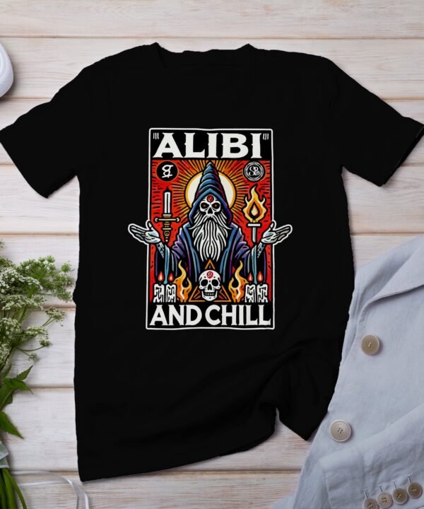 Kriminalfälle Tarot Karten T-Shirt, Mystische Tarotkarten für Krimi Fans Tee, Esoterik Kartenlegen Detektiv Top, Tarotdeck Wahrsager Shirt