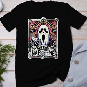 Kriminalfälle Tarot Karten T-Shirt, Mystische Tarotkarten für Krimi Fans Tee, Esoterik Kartenlegen Detektiv Top, Tarotdeck Wahrsager Shirt