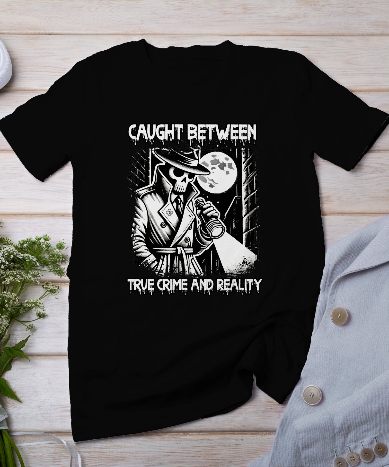 Kriminalfälle True Crime T-Shirt, Mystische Horror Geschichten für Krimi Fans Tee, Rätsel Geheimnisvoll Verbrecher Top, Ermittlungen Shirt