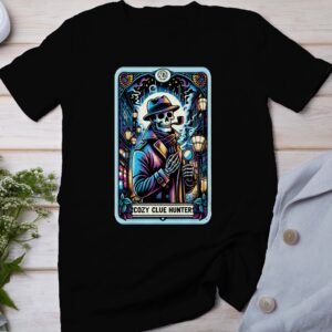 Kriminalfälle Tarot Karten T-Shirt, Mystische Tarotkarten für Krimi Fans Tee, Esoterik Kartenlegen Detektiv Top, Tarotdeck Wahrsager Shirt