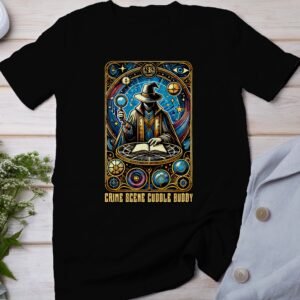Kriminalfälle Tarot Karten T-Shirt, Mystische Tarotkarten für Krimi Fans Tee, Esoterik Kartenlegen Detektiv Top, Tarotdeck Wahrsager Shirt