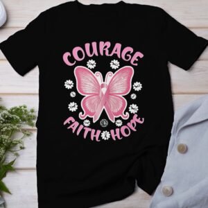 Kampf Stärke Hoffnung Brustkrebs Bewusstsein T-Shirt, Vorsorgeuntersuchung Gesundheit Tee, Hilfe Symbol der Solidarität Pinke Schleife Top