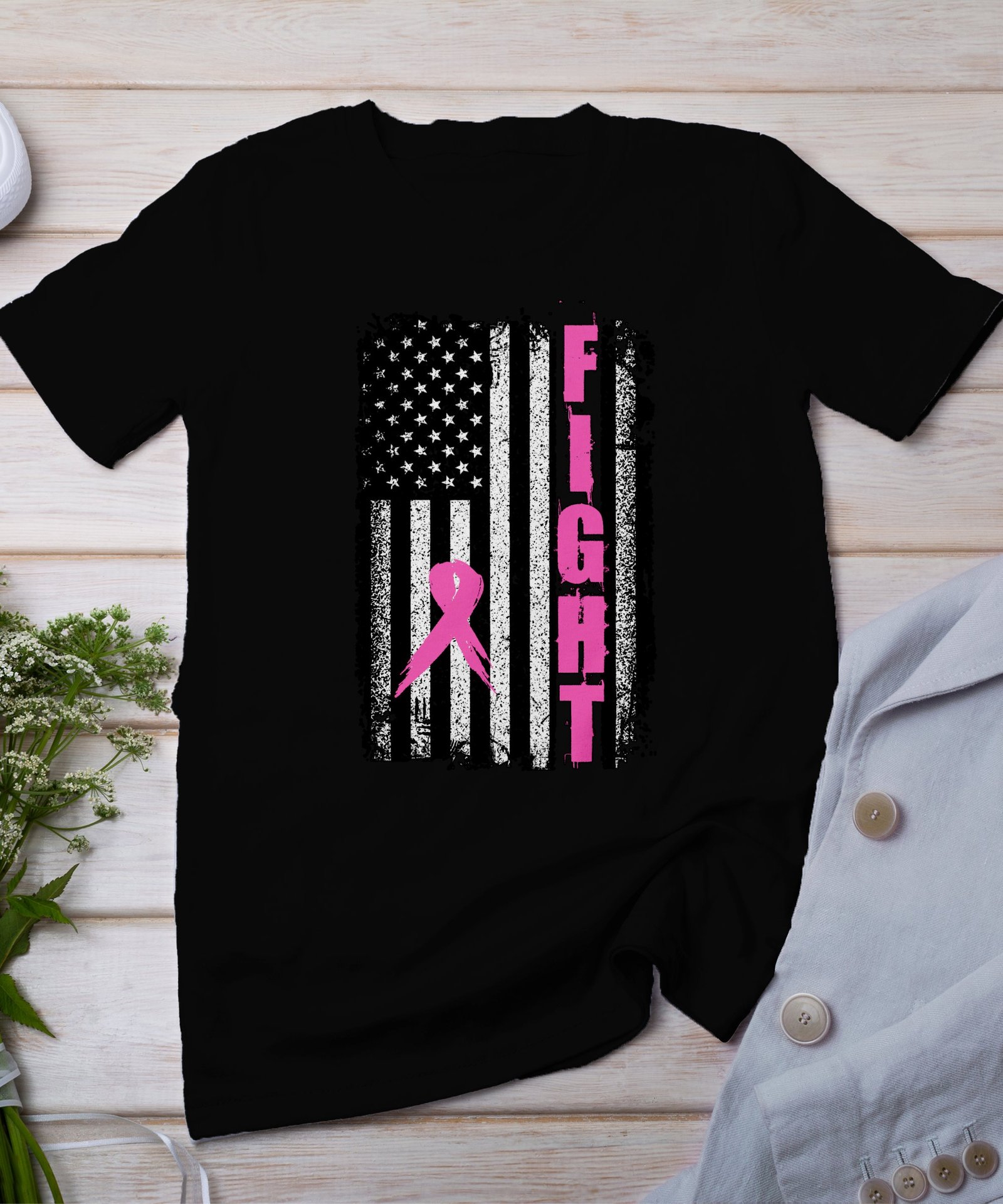 Kampf Stärke Hoffnung Brustkrebs Bewusstsein T-Shirt, Vorsorgeuntersuchung Gesundheit Tee, Hilfe Symbol der Solidarität Pinke Schleife Top