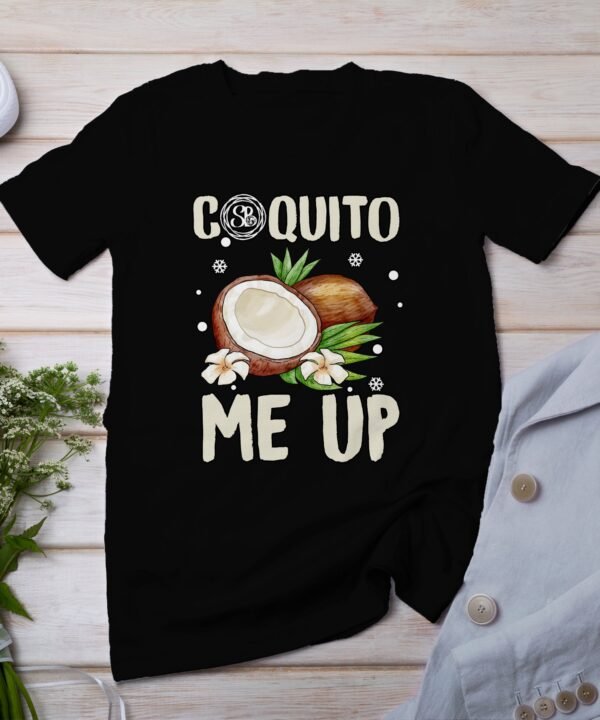 Tropisches Coquito Weihnachten T-Shirt, Traditionelles Kokosnuss Urlaubsgetränk Shirt, Festliches Puerto Rico Karibik Tee, Kokos Reisetop