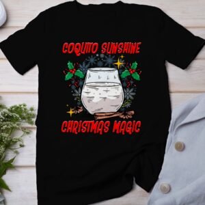 Tropisches Coquito Weihnachten T-Shirt, Traditionelles Kokosnuss Urlaubsgetränk Shirt, Festliches Puerto Rico Karibik Tee, Kokos Reisetop