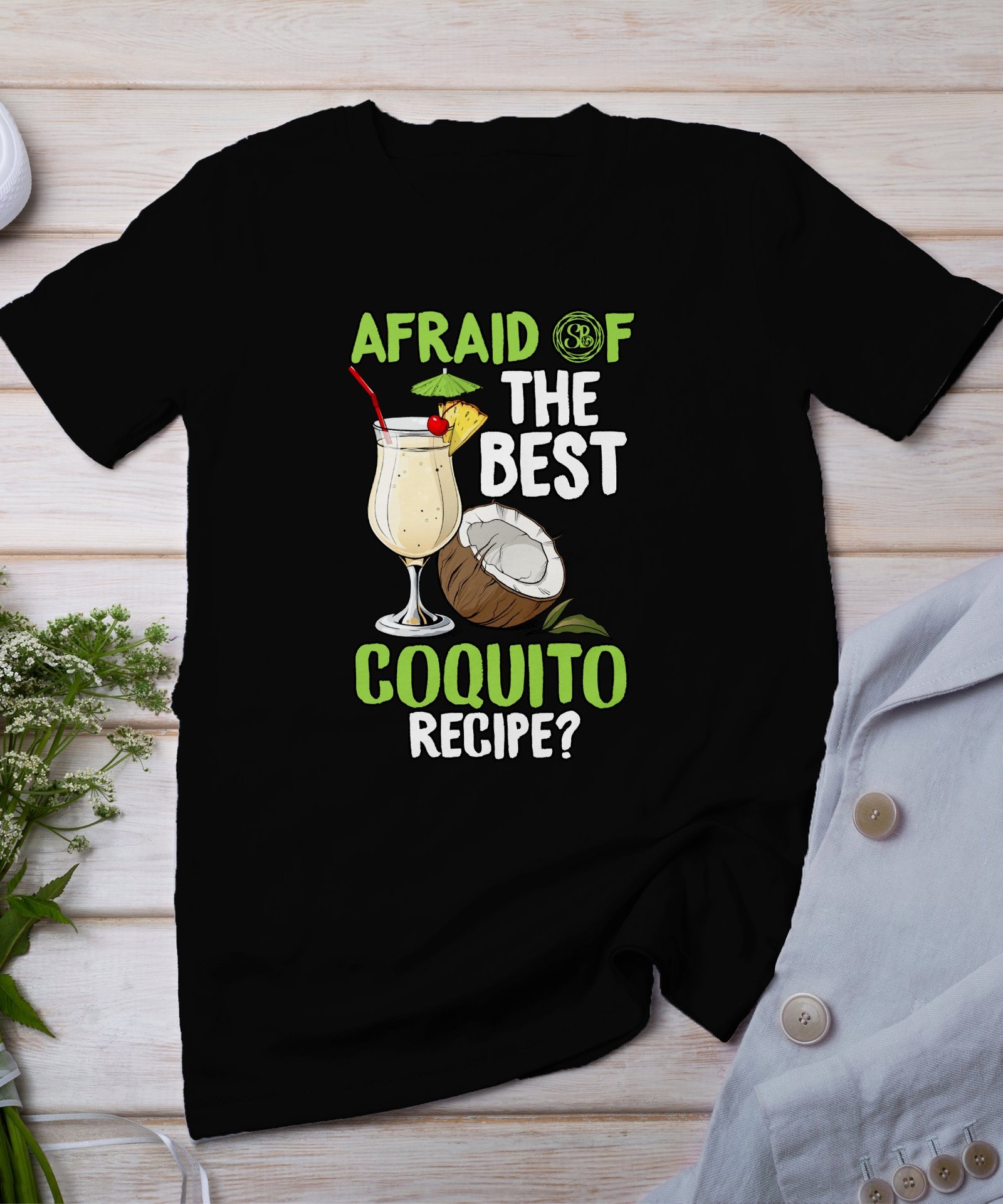 Tropisches Coquito Weihnachten T-Shirt, Traditionelles Kokosnuss Urlaubsgetränk Shirt, Festliches Puerto Rico Karibik Tee, Kokos Reisetop
