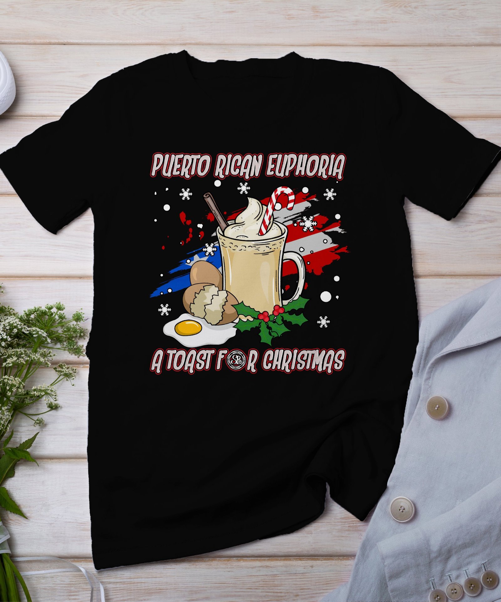 Tropisches Coquito Weihnachten T-Shirt, Traditionelles Kokosnuss Urlaubsgetränk Shirt, Festliches Puerto Rico Karibik Tee, Kokos Reisetop