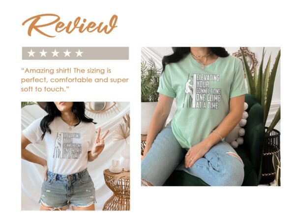 Climbing T-Shirt Elevating Your Connections One Climb At A Time Fun Rock Climber Gift Tee Outdoors Hiking Adventure Shirt - Image 9