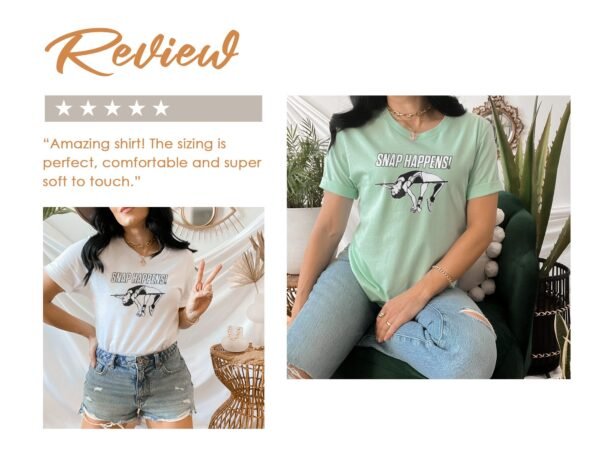 Lustiges T-Shirt Design, Snap Happens Grafik, Einzigartige Sportbekleidung, Humorvolles Geschenk, Unisex T-Shirt - Image 9