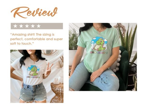 Mama Pregasaurus T-Shirt Werdende Eltern Kleidung Schwangerschaft Shirt Dino Design Babybauch Dinosaurier Cartoon Kleidung Mama Outfit - Image 9