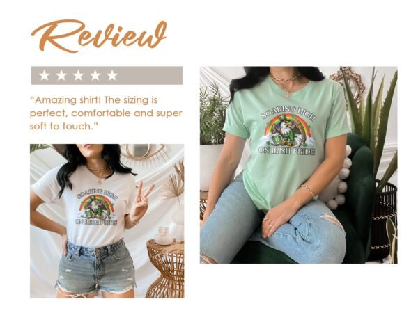 St. Patrick's Day Regenbogen T-Shirt irisches Adler Tee Grünes Bier Amerika Seeadler St. Paddy Festival Shirt Irland Glücksklee - Image 9