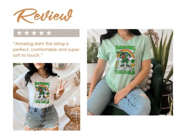 Lustiger Irscher Tanz Dabbing Kobold Regenbogen Gold T-Shirt Irisches St Patricks Day Kleeblatt Glück Tee Party Festival Volkstanz Shirt - Image 9
