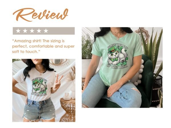 Glück Irland T-Shirt Katzenliebhaber Kleeblatt Stil St Patrick's Day Tee Irland Glückstier Bekleidung Keltische Kleeblätter Shirt Glücksklee - Image 9