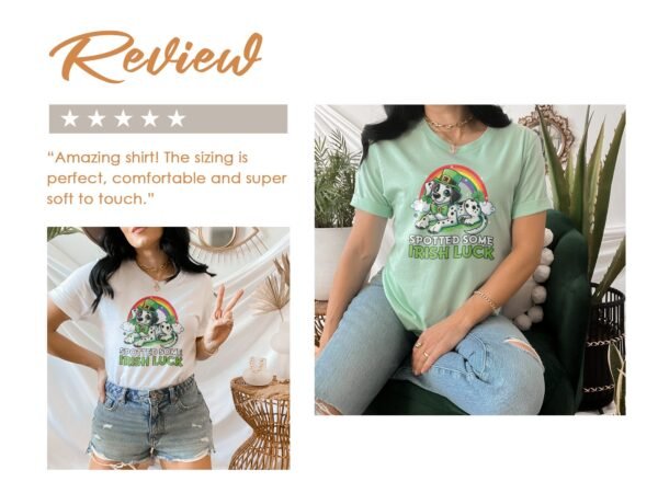 Lustiges Hund T-Shirt, St. Patrick's Day Dalmatiner Shirt, Irischer Glücksbringer, Tierliebhaber Kleeblatt, Buntes Hundemotiv - Image 9