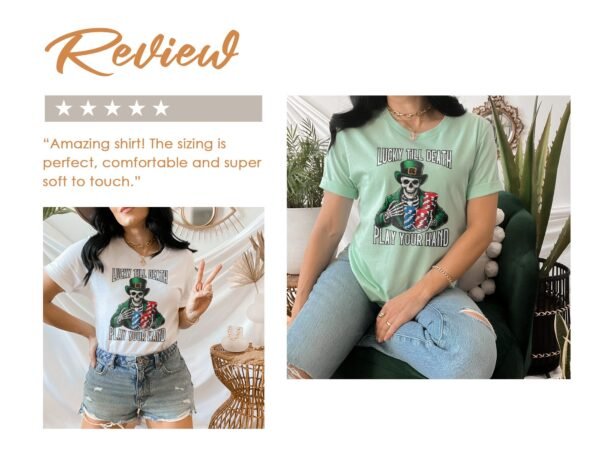 St. Patricks Day Shirt Poker Design, Lustig Shirt Skull mit Karten, Casino Glücksbringer, Poker Chip T-Shirt Herren, Geburtstag Überraschen - Image 9