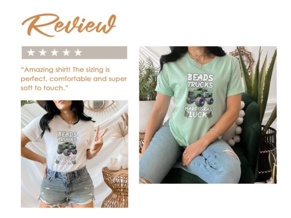 Lustige St. Patrick's Day T-Shirt, Mardi Gras und St. Patrick's Day, Beads Trucks Mardi Gras Luck T-Shirt, perfekte Party Kleidung - Image 9