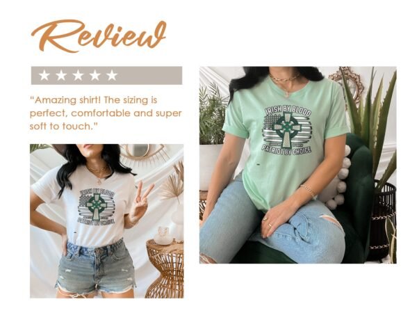 Irisch Durch Blut Patriot Durch Wahl Amerikanisches Geburts Patriot St Patrick's Day Shirt USA Flagge Irisch Keltisches Kreuz T-Shirt - Image 9