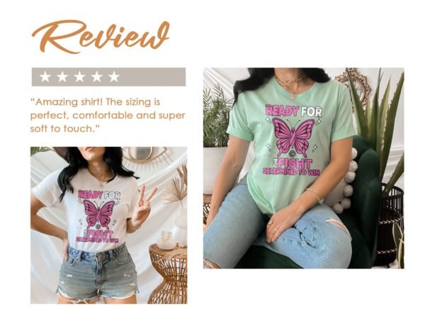 Kampf Stärke Hoffnung Brustkrebs Bewusstsein T-Shirt, Vorsorgeuntersuchung Gesundheit Tee, Hilfe Symbol der Solidarität Pinke Schleife Top - Image 9