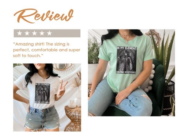 Kriminalfälle True Crime T-Shirt, Mystisches Lösen von Horror Geschichten für Krimifans Tee, Maskiertes Detektiv Top, Ermittlungen Shirt - Image 9