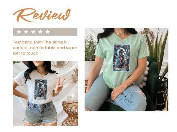 Kriminalfälle Tarot Karten T-Shirt, Mystische Tarotkarten für Krimi Fans Tee, Esoterik Kartenlegen Detektiv Top, Tarotdeck Wahrsager Shirt - Image 9