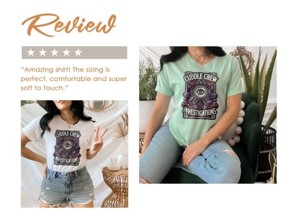 Kriminalfälle Tarot Karten T-Shirt, Mystische Tarotkarten für Krimi Fans Tee, Esoterik Kartenlegen Detektiv Top, Tarotdeck Wahrsager Shirt - Image 9