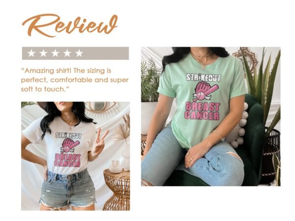 Kampf Stärke Hoffnung Brustkrebs Bewusstsein T-Shirt, Vorsorgeuntersuchung Gesundheit Tee, Hilfe Symbol der Solidarität Pinke Schleife Top - Image 9