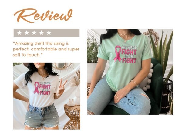 Kampf Stärke Hoffnung Brustkrebs Bewusstsein T-Shirt, Vorsorgeuntersuchung Gesundheit Tee, Hilfe Symbol der Solidarität Pinke Schleife Top - Image 9